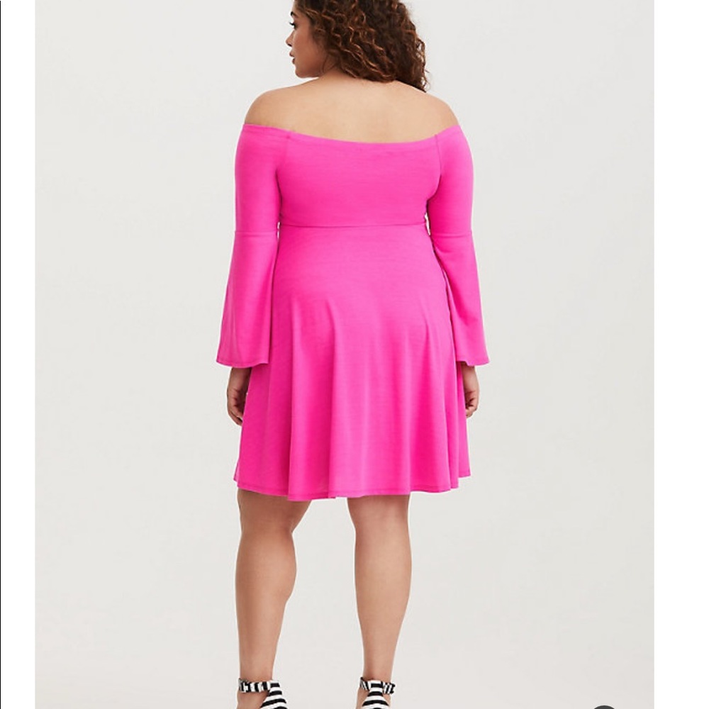 NWT BRIGHT PINK JERSEY SKATER MINI DRESS Sz 10/00 - Picture 3 of 9